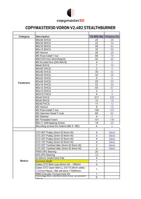 COPYMASTER3D VORON2 V2.4 R2-SB KIT - 350 X 350 X 350MM - WITH STEALTHBURNER