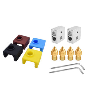 3D Printer Zubehör Set V6 Nozzles and Heating Block Silicone Sleeve Kit Set - Printbay Oberberg