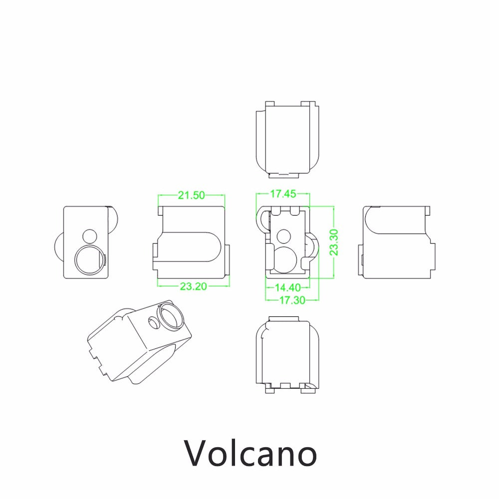 Silikon Socke Isolierung Hotend / Heizblock z.B. passend für MK10, V6, MK8, Volcano - 3D Drucker