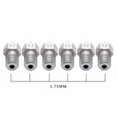 Edelstahl Nozzle MK8 0,4mm 0,2mm Düse Extruder M6 Druckerkopf 1,75mm 3D Drucker