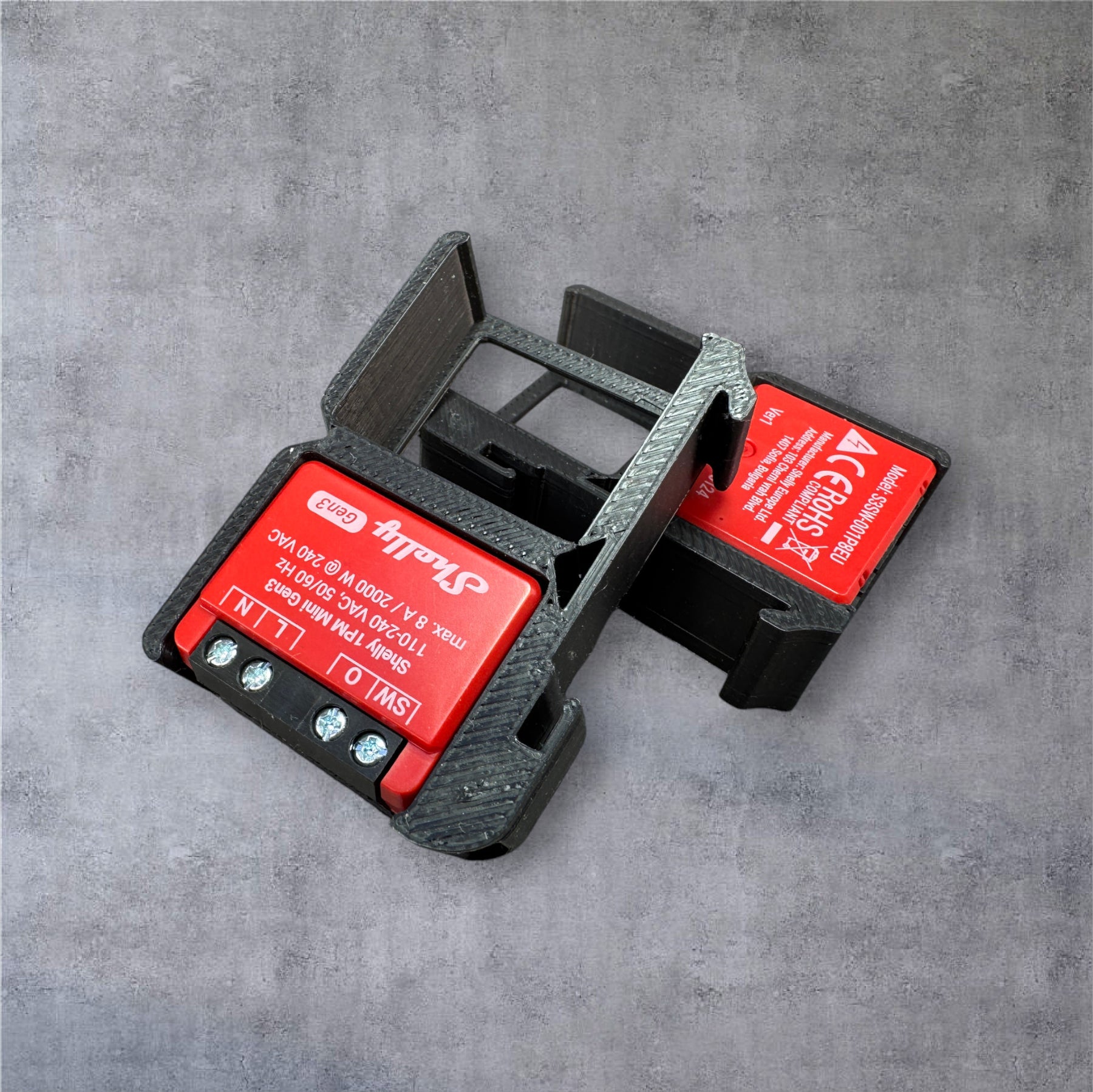 Shelly 1 PM Mini Gen3 DIN Rail Hutschienenhalter für eine 35 mm DIN Hutschiene