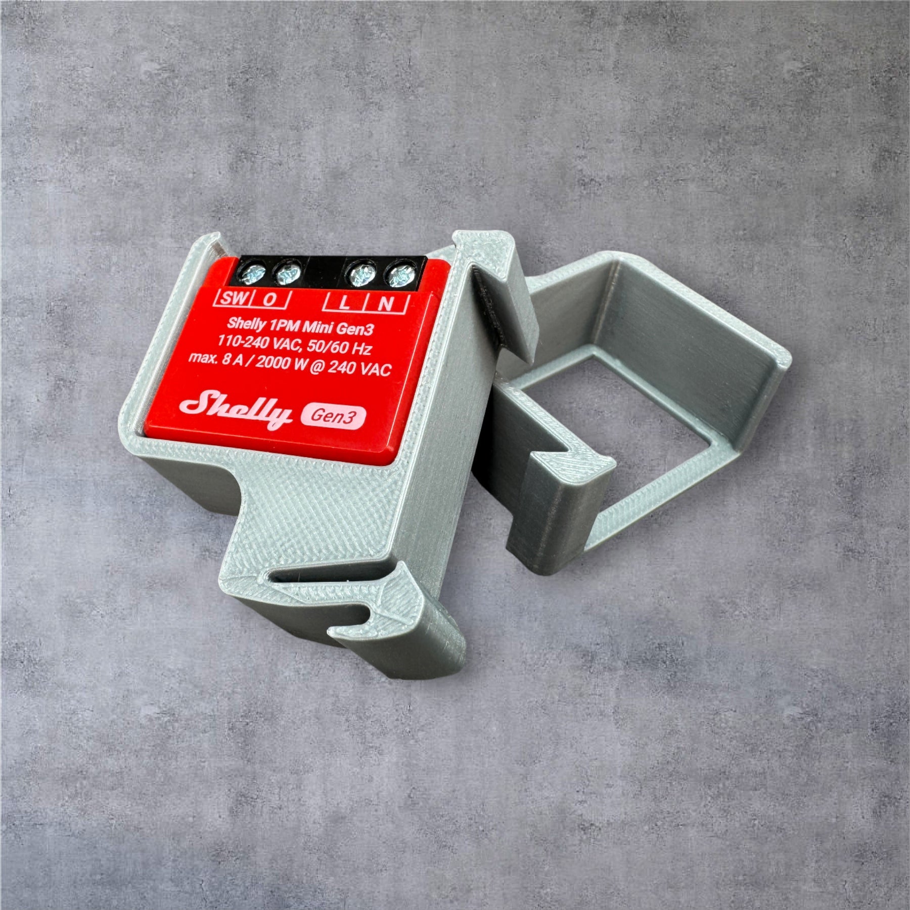 Shelly 1 PM Mini Gen3 DIN Rail Hutschienenhalter für eine 35 mm DIN Hutschiene