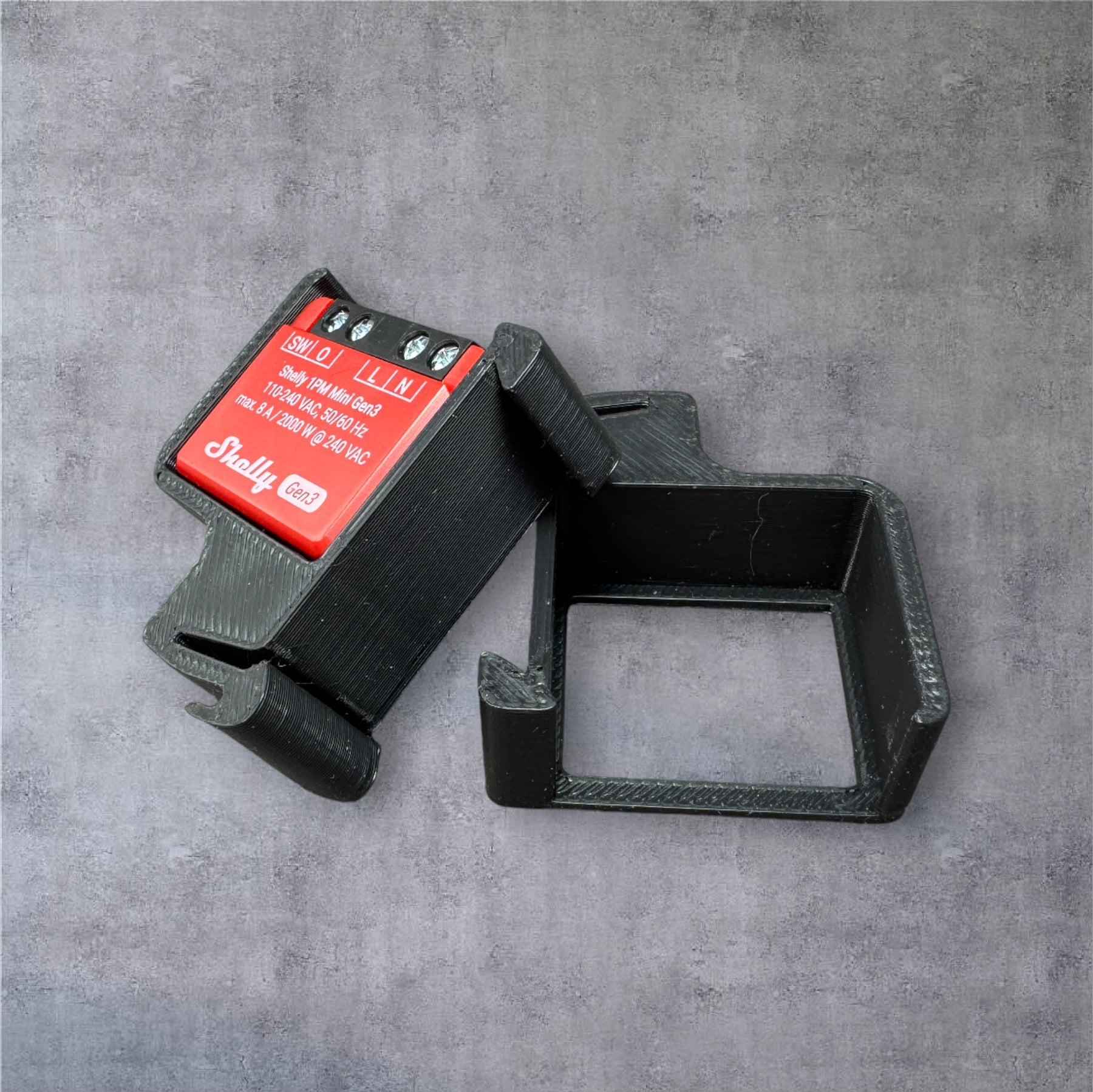 Shelly 1 PM Mini Gen3 DIN Rail Hutschienenhalter für eine 35 mm DIN Hutschiene