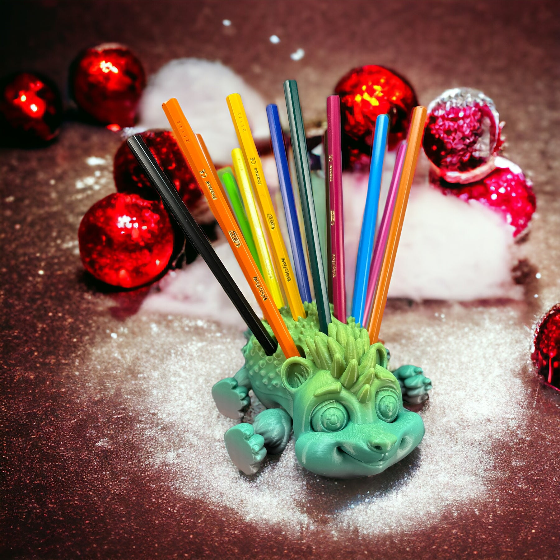 Flexibler Igel Stiftehalter - Natürliches Spielzeug aus nachhaltigem 3D-Druck