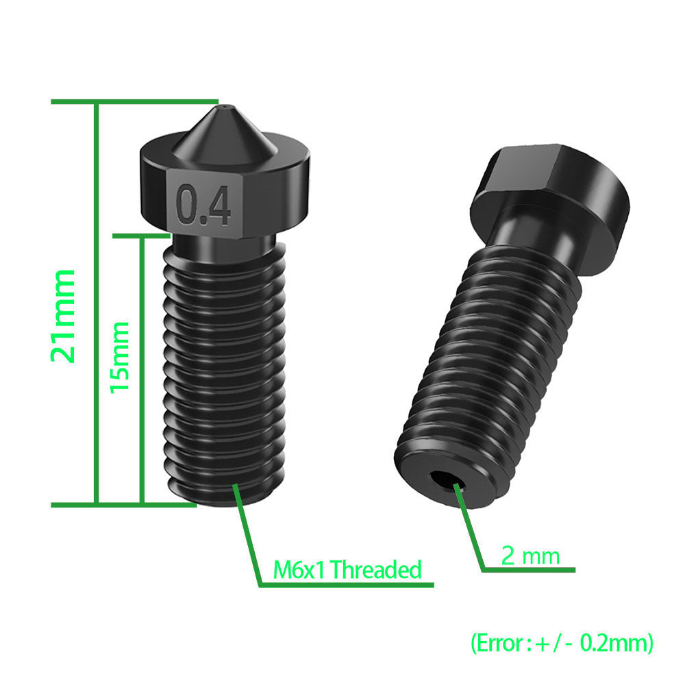 Volcano Gehärtet Stahl Düse Nozzle 1,75mm E3D Sidewinder 3D Drucker