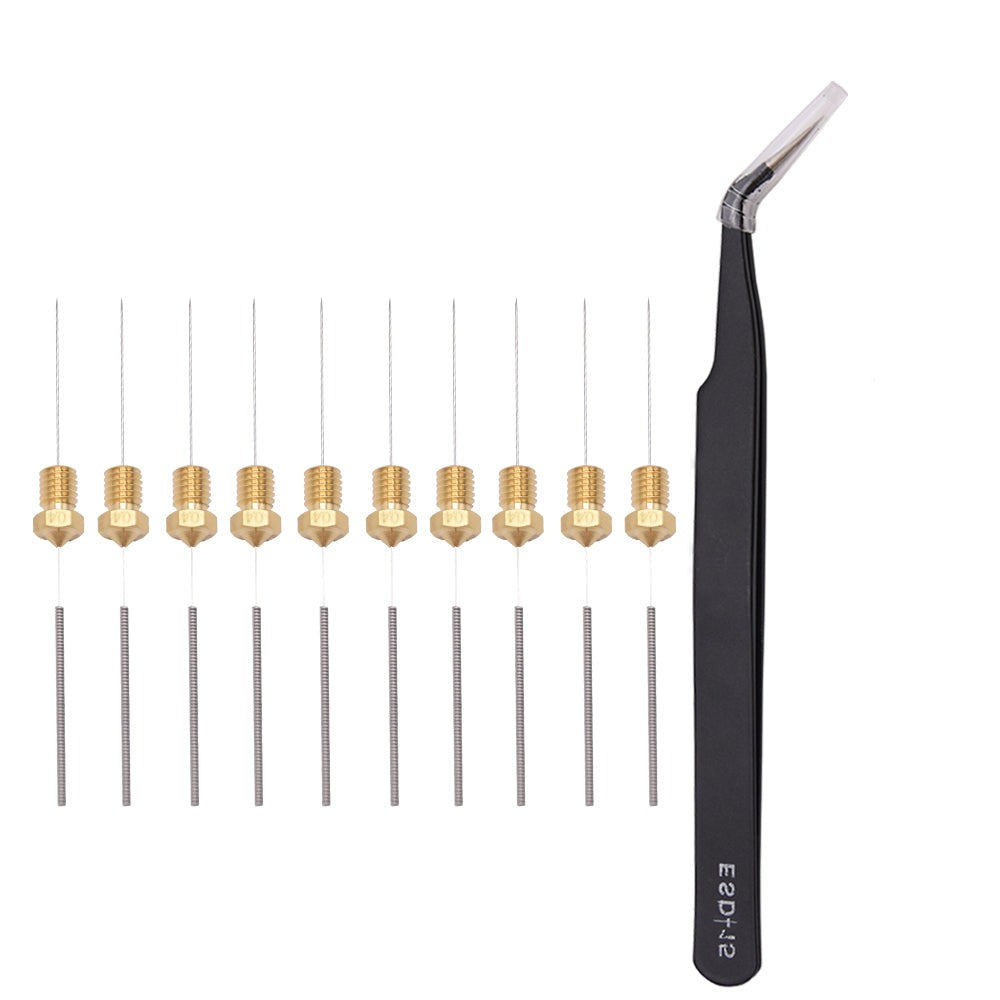 V6 Reinigungs Set 0.4mm | Nadeln+Pinzette+Düse/Nozzle 3D-Drucker E3D Hot Ends V5,V6