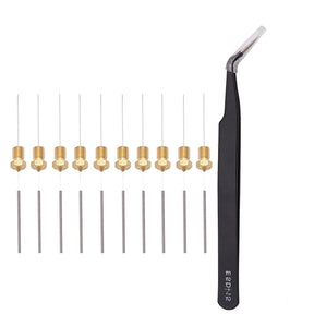 MK8 Reinigungs Set 0.4mm | Nadeln | Nadeln+Pinzette+Düse/Nozzle 3D-Drucker