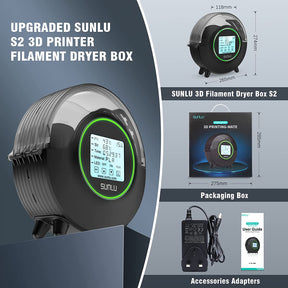 SUNLU S2 FilaDryer 3D Drucker Filament Trockner Aufbewahrungsbox
