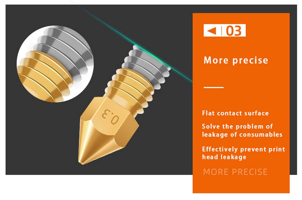 Nozzle MK8 0,2-1,0mm 3D Drucker Düse Extruder M6 CR10 / Anet Ender