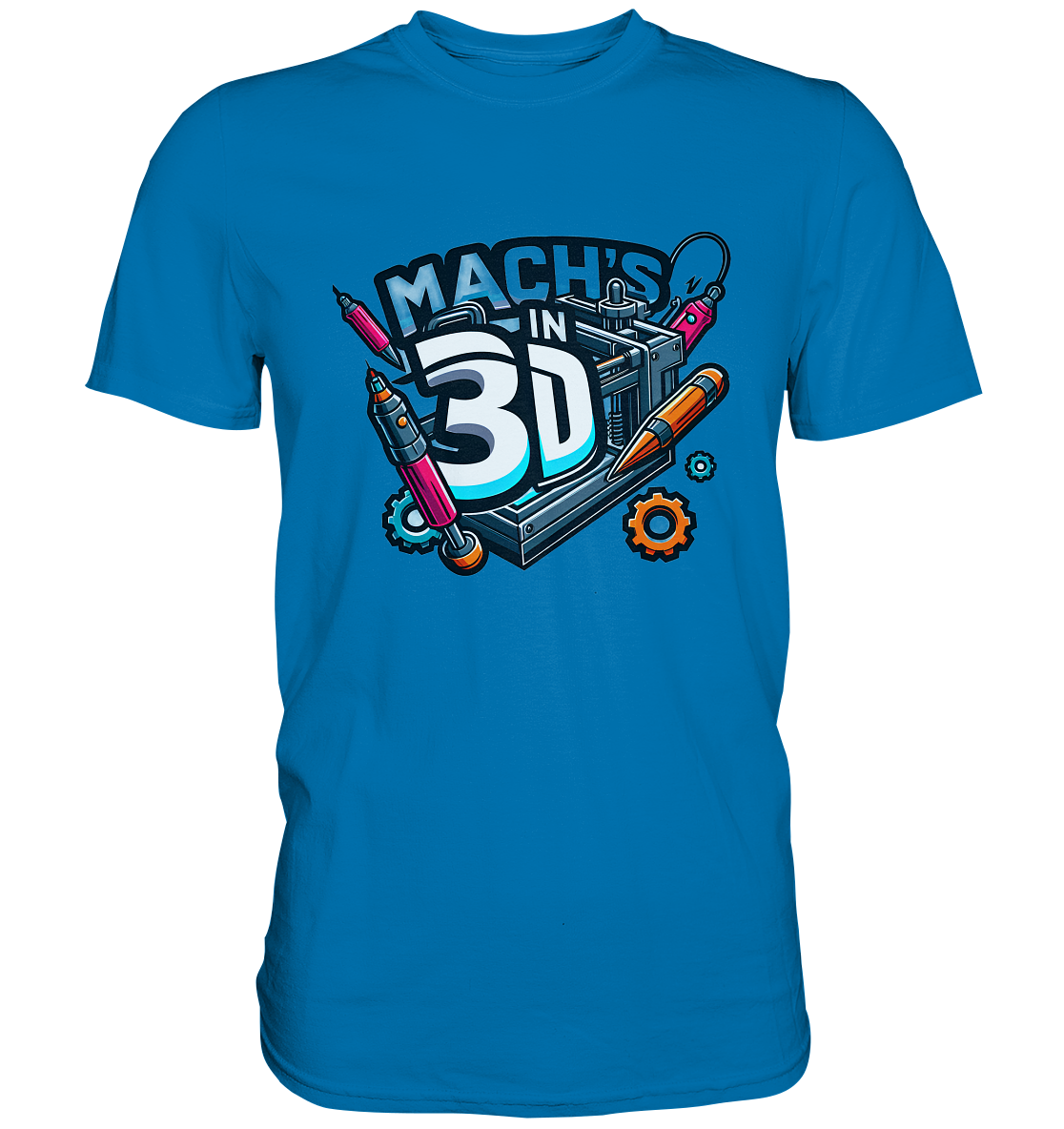 T-Shirts mit dem Design „Mach's in 3D“ in vielen Farben und Größen - Premium Shirt