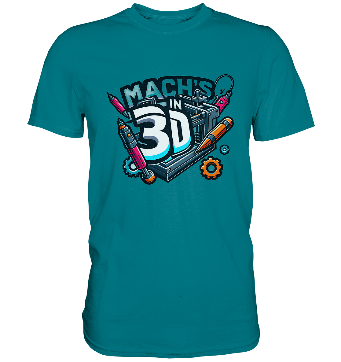 T-Shirts mit dem Design „Mach's in 3D“ in vielen Farben und Größen - Premium Shirt