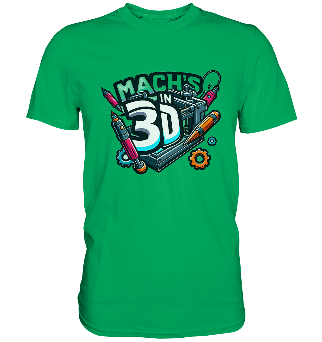 T-Shirts mit dem Design „Mach's in 3D“ in vielen Farben und Größen - Premium Shirt