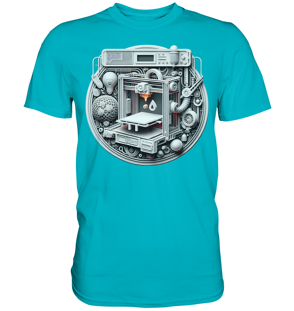 Premium T-Shirts mit dem Design „3D Print“ – Ein Must-Have für 3D-Druck-Enthusiasten - Premium Shirt