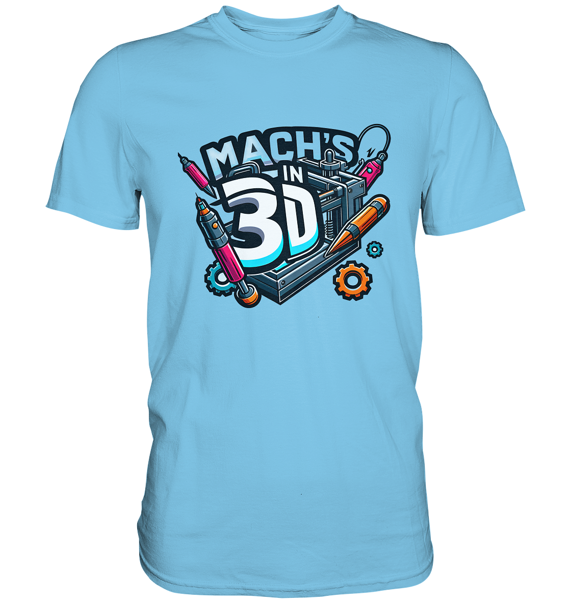 T-Shirts mit dem Design „Mach's in 3D“ in vielen Farben und Größen - Premium Shirt