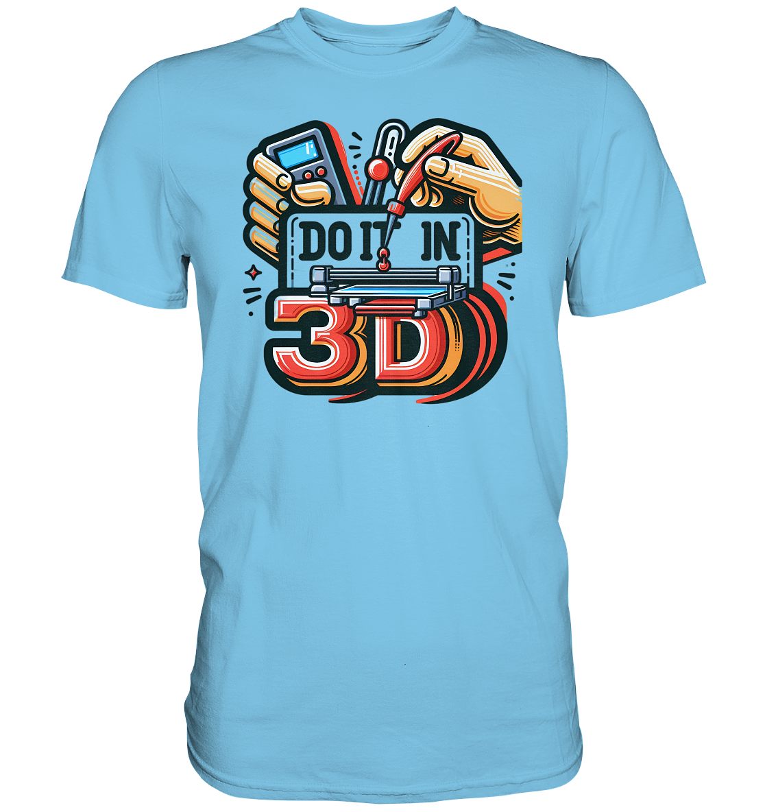 T-Shirts mit dem Design „Mach's in 3D“ V2 in vielfältiger Auswahl - Premium Shirt
