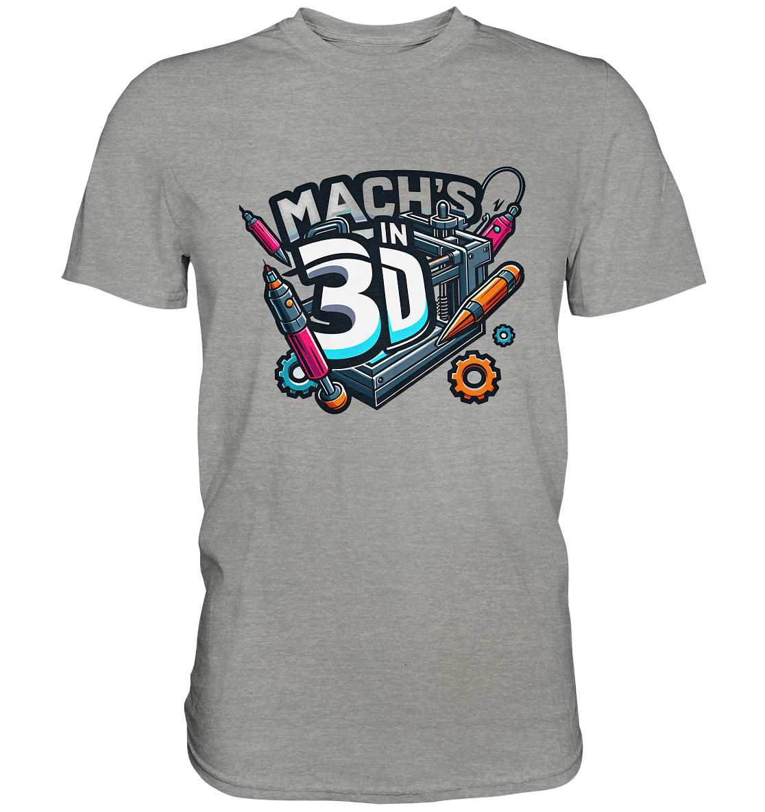 T-Shirts mit dem Design „Mach's in 3D“ in vielen Farben und Größen - Premium Shirt