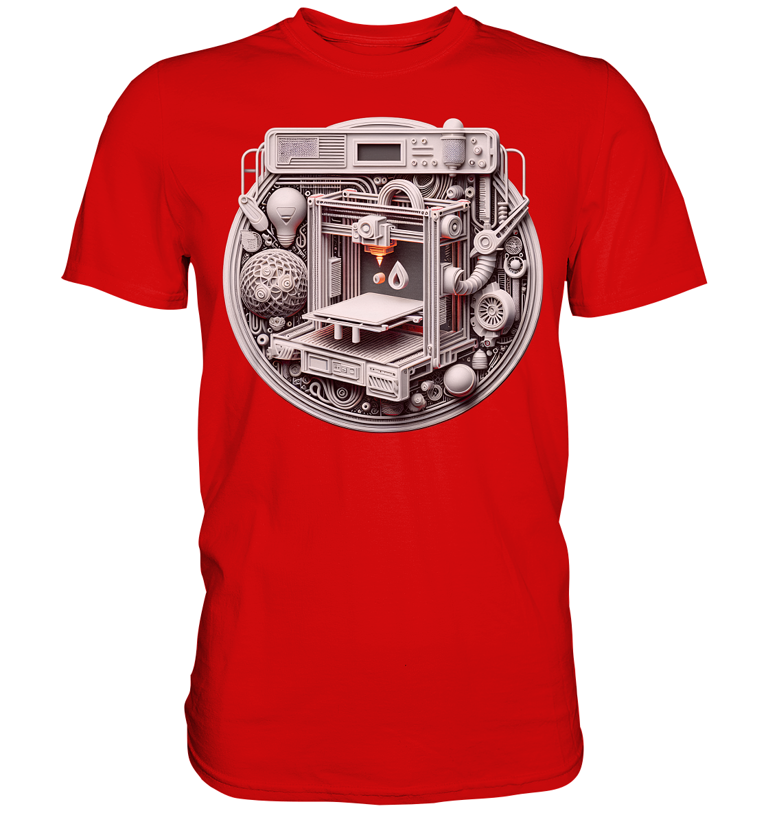 Premium T-Shirts mit dem Design „3D Print“ – Ein Must-Have für 3D-Druck-Enthusiasten - Premium Shirt