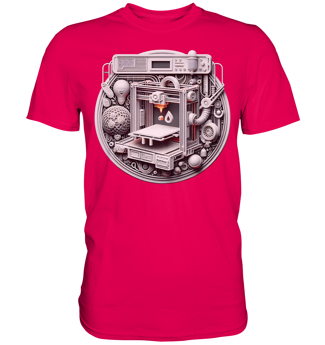 Premium T-Shirts mit dem Design „3D Print“ – Ein Must-Have für 3D-Druck-Enthusiasten - Premium Shirt