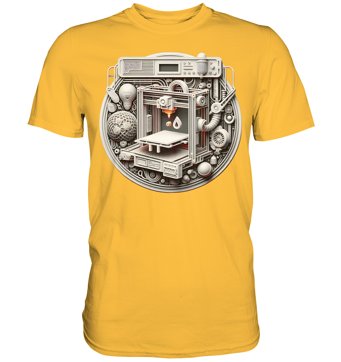 Premium T-Shirts mit dem Design „3D Print“ – Ein Must-Have für 3D-Druck-Enthusiasten - Premium Shirt