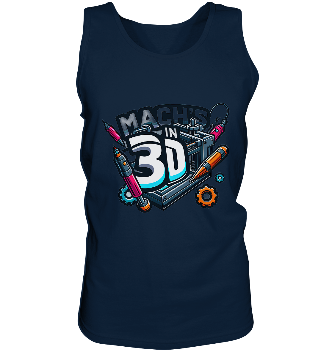 Tank-top MIT DEM DESIGN „MACH'S IN 3D“ IN VIELEN FARBEN UND GRÖSSEN - Tank-Top