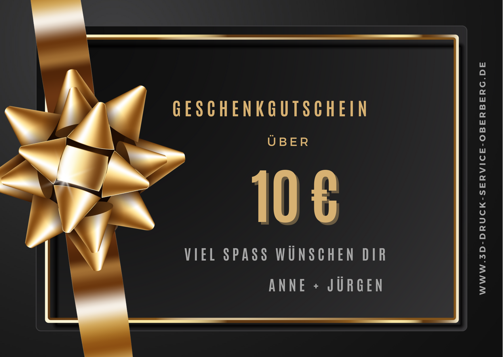 Geschenk Gutschein frei wählbar