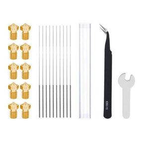 V6 Reinigungs Set 0.4mm | Nadeln+Pinzette+Düse/Nozzle 3D-Drucker E3D Hot Ends V5,V6